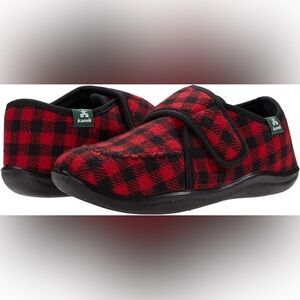 Kamik Red and B’ack Plaid Kids Slippers